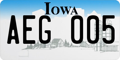 IA license plate AEG005