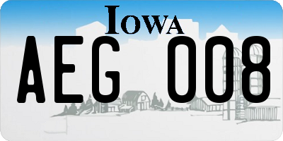 IA license plate AEG008