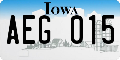 IA license plate AEG015