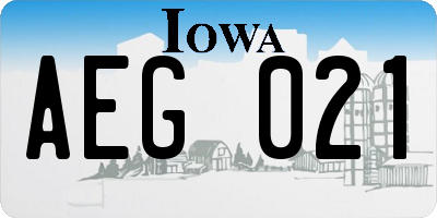 IA license plate AEG021