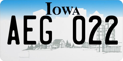 IA license plate AEG022