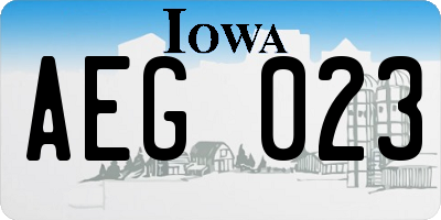 IA license plate AEG023