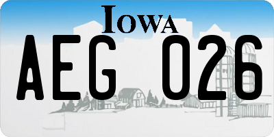 IA license plate AEG026