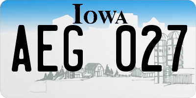 IA license plate AEG027