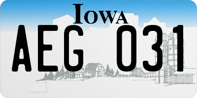 IA license plate AEG031