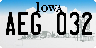 IA license plate AEG032