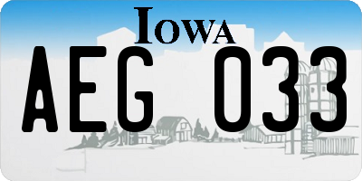 IA license plate AEG033