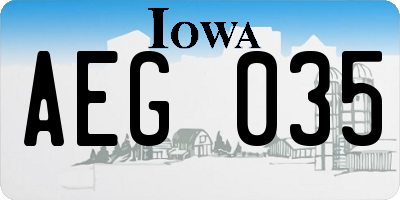 IA license plate AEG035