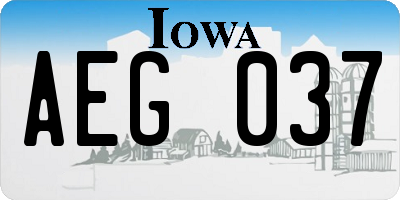 IA license plate AEG037