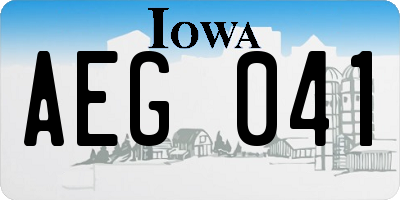 IA license plate AEG041