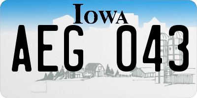 IA license plate AEG043