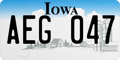 IA license plate AEG047