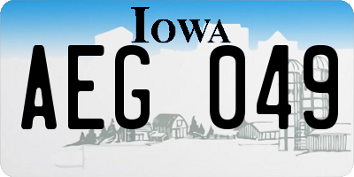 IA license plate AEG049