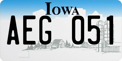 IA license plate AEG051