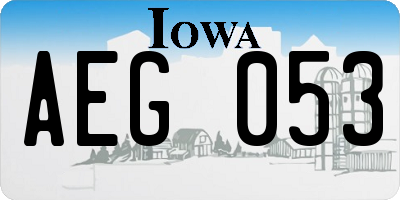 IA license plate AEG053