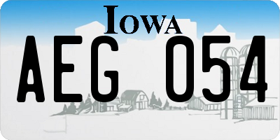 IA license plate AEG054