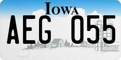 IA license plate AEG055