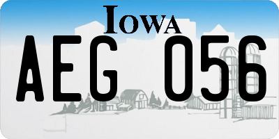 IA license plate AEG056