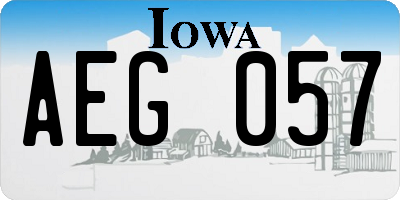 IA license plate AEG057