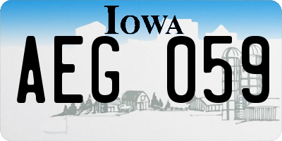 IA license plate AEG059