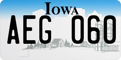 IA license plate AEG060