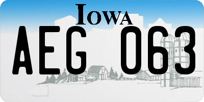 IA license plate AEG063