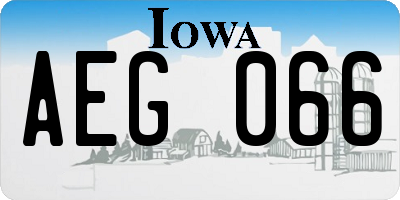 IA license plate AEG066