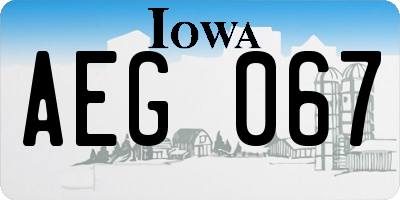 IA license plate AEG067