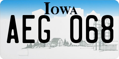 IA license plate AEG068