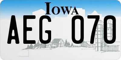 IA license plate AEG070