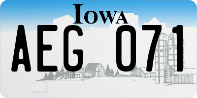 IA license plate AEG071