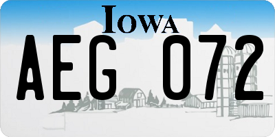 IA license plate AEG072