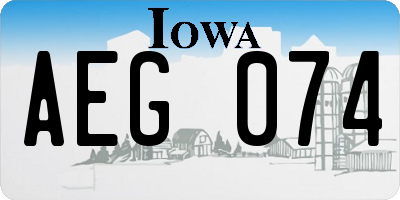 IA license plate AEG074