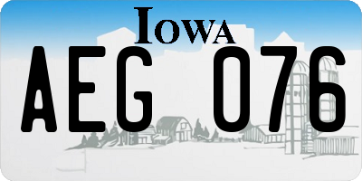 IA license plate AEG076