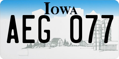 IA license plate AEG077