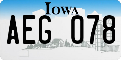 IA license plate AEG078