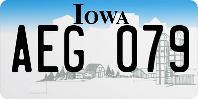 IA license plate AEG079