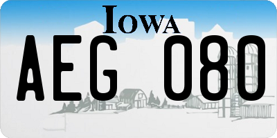 IA license plate AEG080