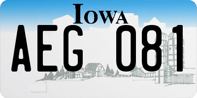 IA license plate AEG081