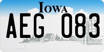 IA license plate AEG083