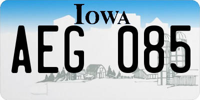 IA license plate AEG085