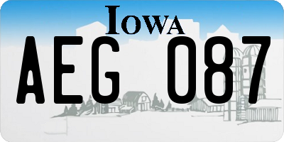 IA license plate AEG087