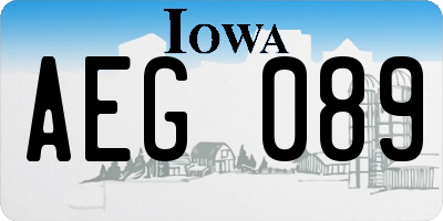 IA license plate AEG089