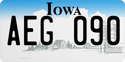 IA license plate AEG090