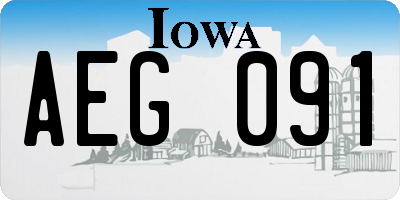 IA license plate AEG091