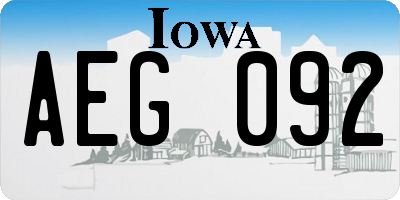 IA license plate AEG092