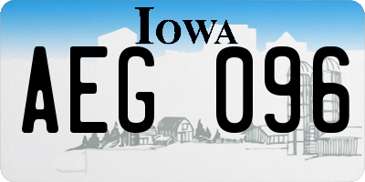 IA license plate AEG096