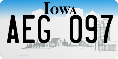 IA license plate AEG097