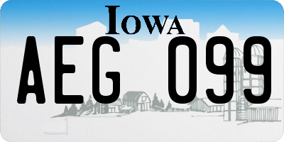 IA license plate AEG099
