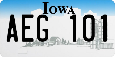 IA license plate AEG101